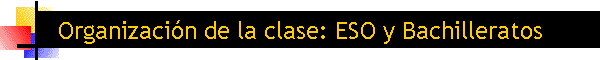 Organizaci�n de la clase: ESO y Bachilleratos